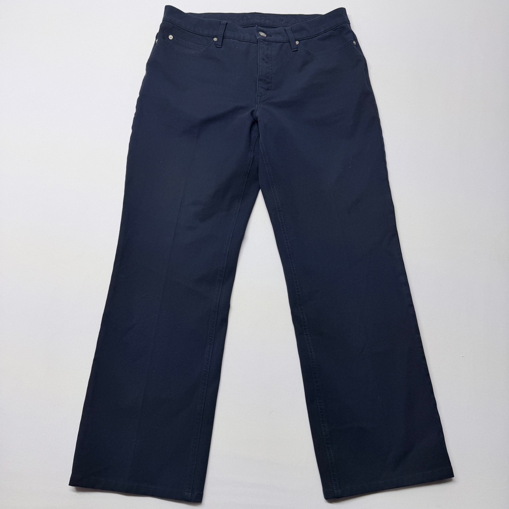 Escada Sport Linda Straight Navy Blue Mid Rise Pants Trousers 42